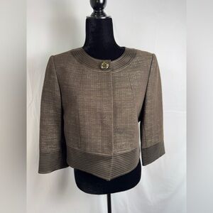 Antonio Melani 6 Brown Wool Blend Cropped Jacket